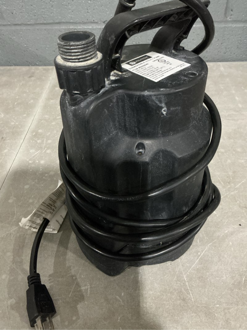 Condition photo showing As Is for utilitech 1/6-hp 115 -volt 25.0-gpm thermoplastic submersible utility pump