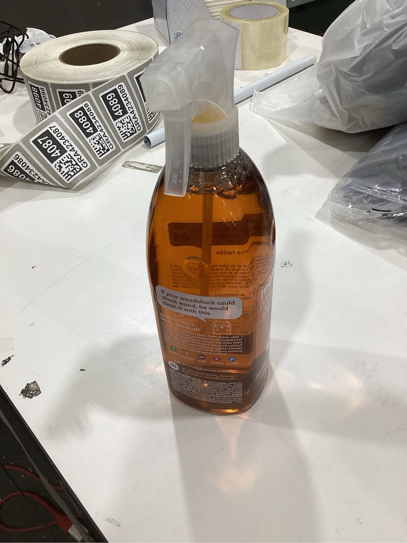 Condition photo showing Good Condition for method daily hardwood cleaner, almond, cleans shelves, tables and other wooden surfaces while removing dust & grime, 28 fl oz, (pack of 4) 28 fl oz (pack of 4)
