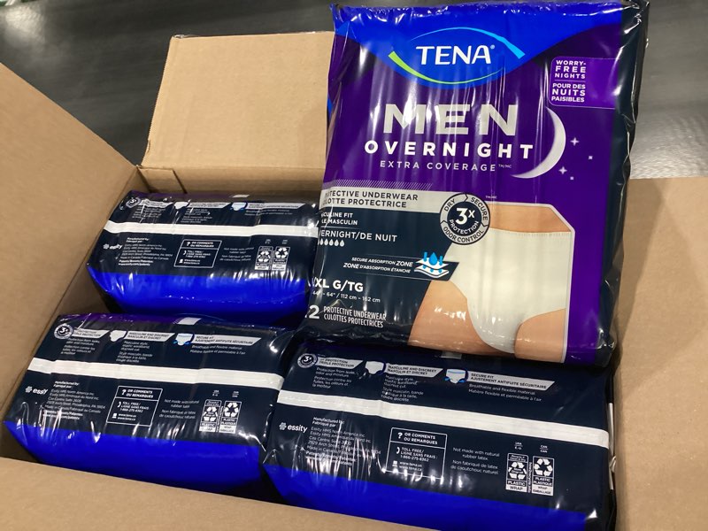 tena proskin adult incontinence briefs, overnight absorbency, stretch fit, disposable, unisex, large