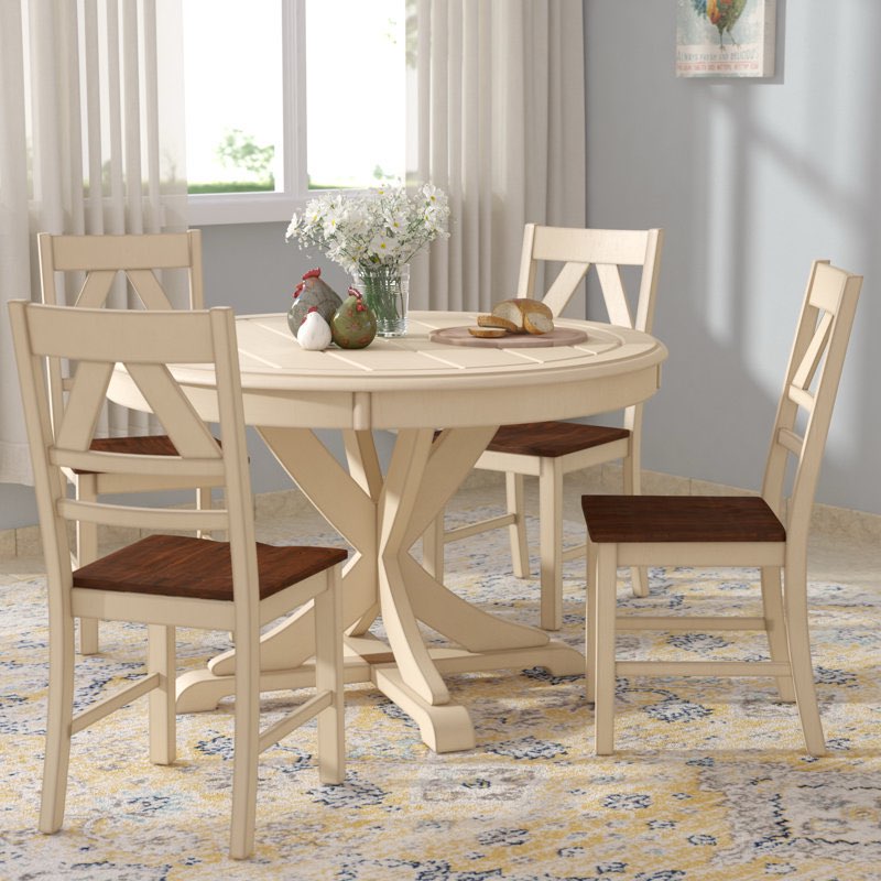 *incomplete,set of 2 chairs only* Rivington 4 - Person Rubberwood Solid Wood Dining Set