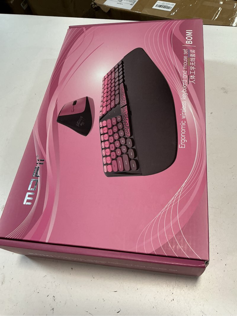 Condition photo showing New/Like New for Ergonomic Wireless Keyboard and Mouse Set Wireless Keyboard Silent Mice Set with Wrist Rest for Computer, Laptop, PC, Mac, Windows Black Pink