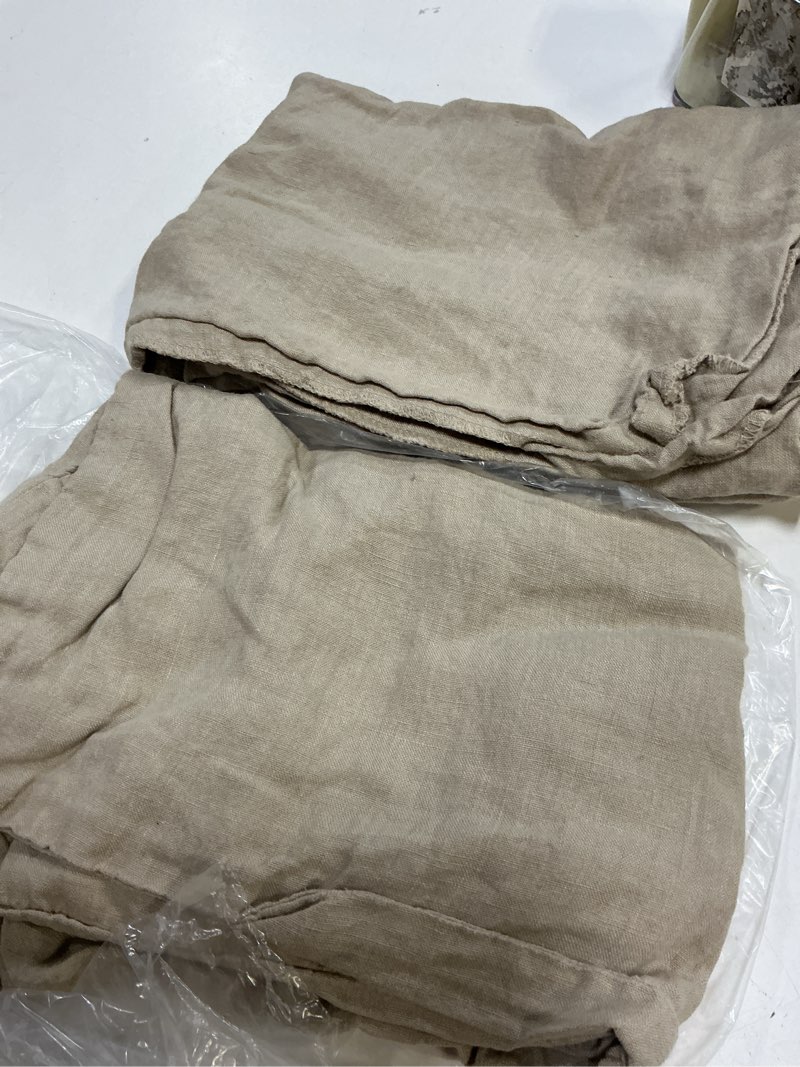Condition photo showing As Is for european linen sham set, standard, toffee