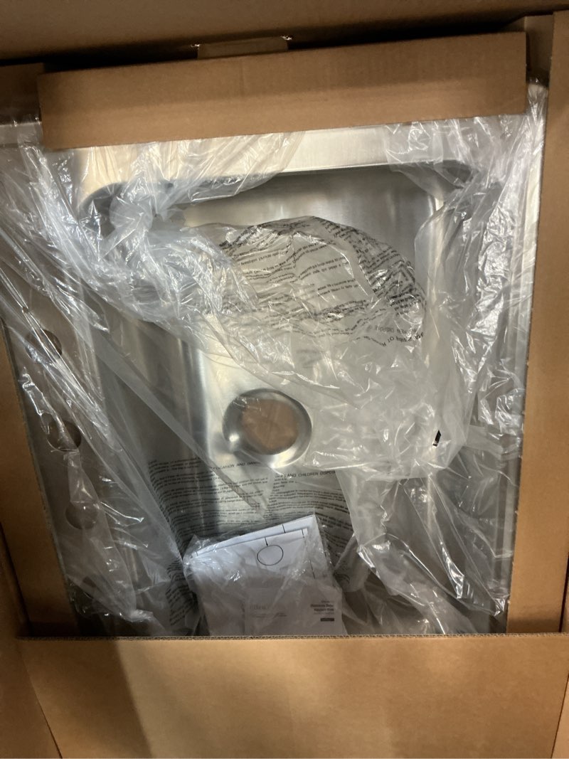 Condition photo showing Good Condition for single bowl drop-in  kitchen sink  rectangular  stainless steel finish  20-gauge stainless steel  33 in x 22 in x 8 in  8-in bowl depth