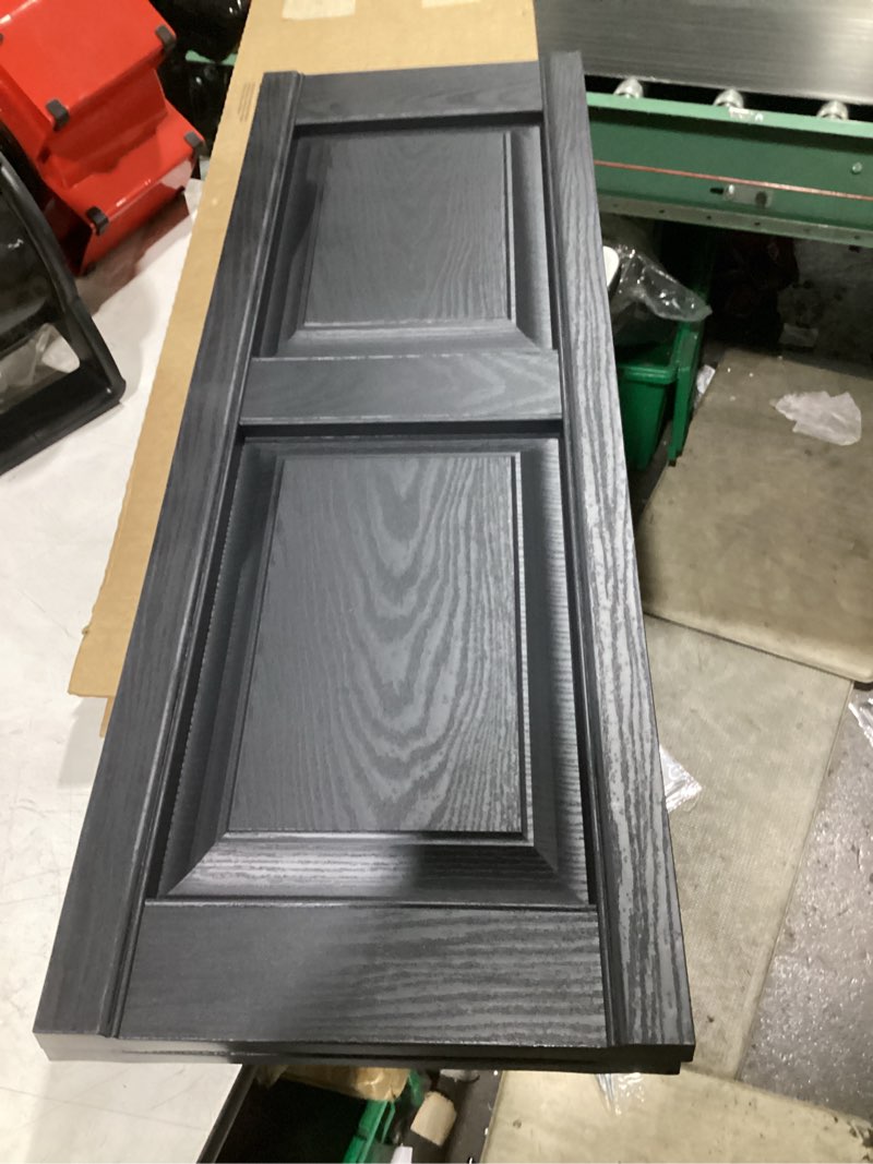 Condition photo showing New/Like New for raised panel vinyl shutters