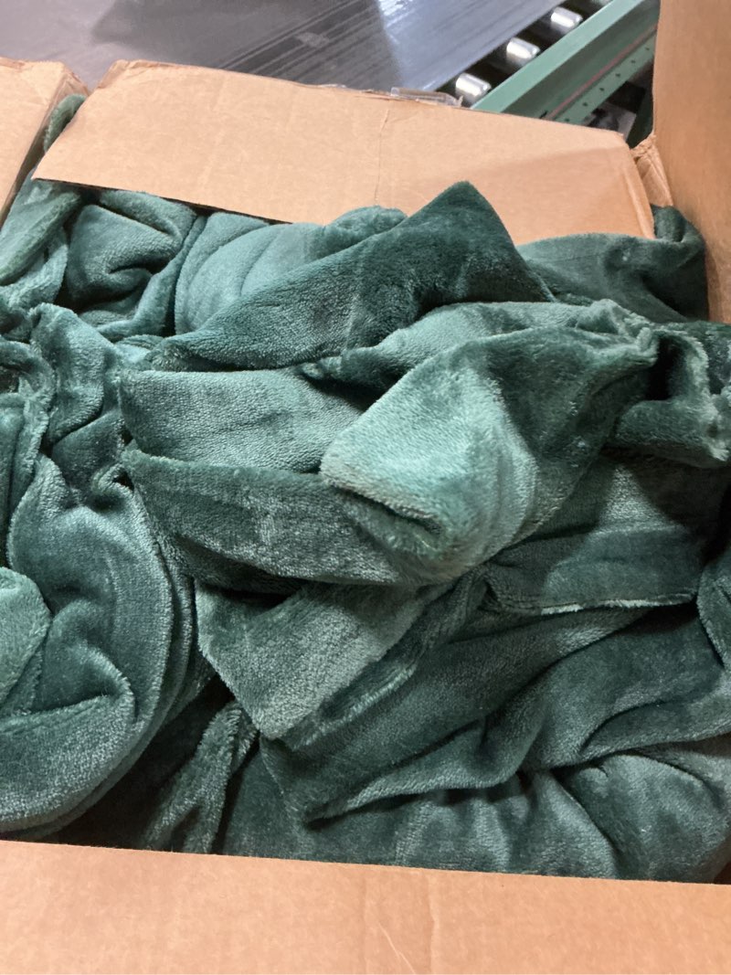 Condition photo showing As Is for WARMDERN Emerald Green Velvet Duvet Cover Set Oversized King Size, Luxury Milk Velvet Bedding Duvet Cover with Zipper Closure, 3pcs Ultra Soft Duvet Covers for All Seasons, 120" x 98", Green Emerald Green Oversized king (120" x 98")