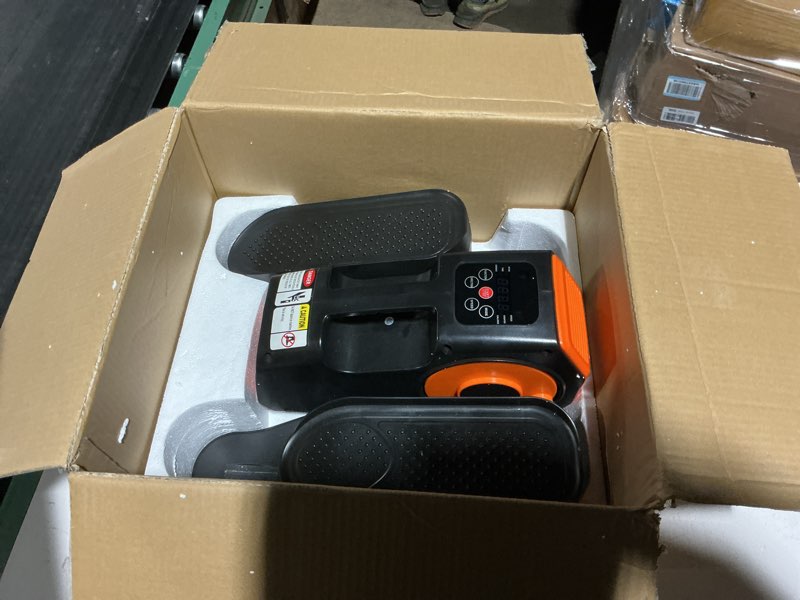 Condition photo showing As Is for mini under desk elliptical low impact electric leg exerciser as seen on tv while sitting for seniors with non-slip mat quiet & portable for home and office