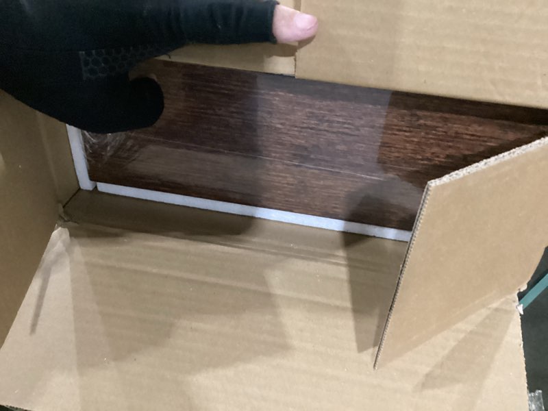 Condition photo showing New/Like New for fun memories floating shelves - 2 pack 12 inch rustic wooden wall shelves - extra deeper & thicker wall mounted storage shelf for living room, kitchen, farmhouse - 36" w x 12" d x 1.8" h - brown rustic brown 36"w x 12"d - 2p