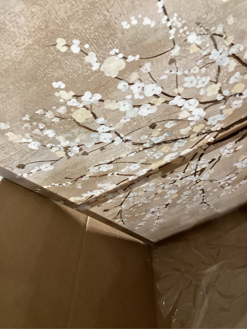 Condition photo showing Good Condition for artewoods flower canvas wall art for living room plum blossom pictures for bedroom wall decor abstract elegant floral canvas prints artwork home wall decorations framed ready to hang 20" x 40" plum blossom flowers wrapped canvas 40"l x 20"w