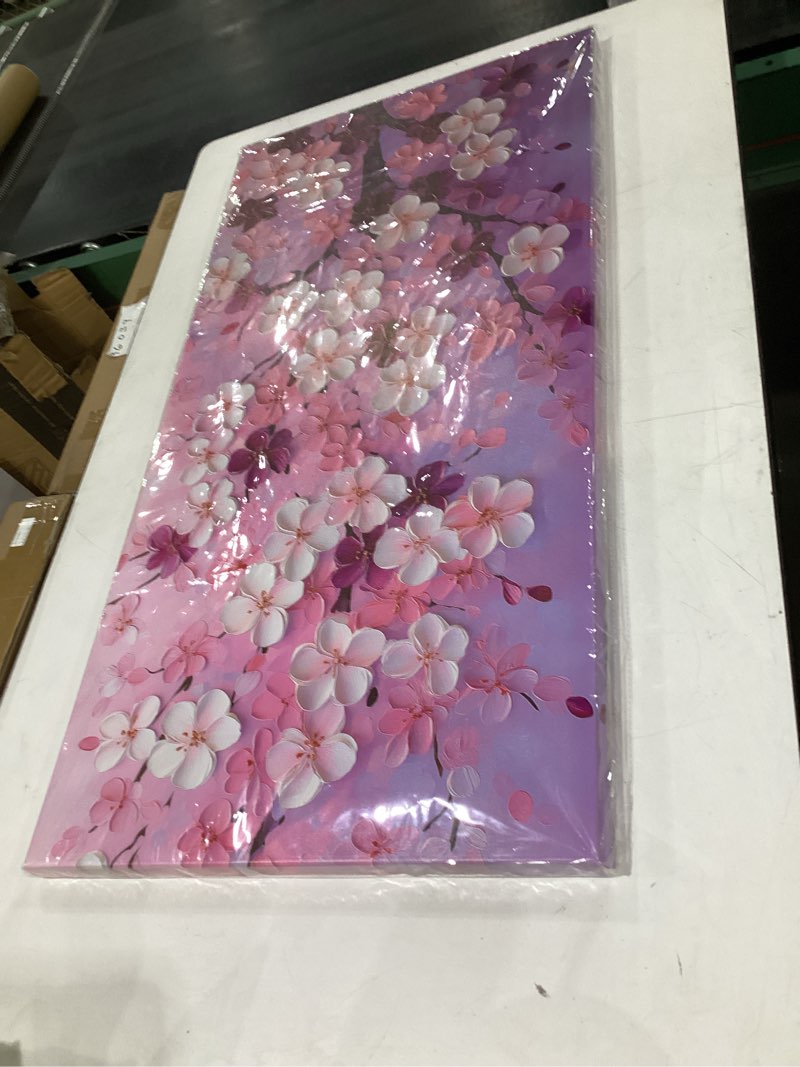 Condition photo showing New/Like New for tarfupth pink flower wall art for living room large tree white botanical canvas prints for bedroom office girls room office home decor 20x40 inch 20l" x 40w" pink