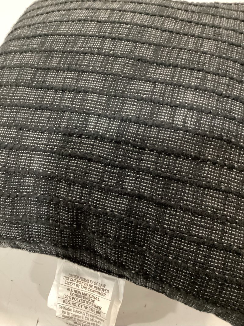Condition photo showing Good Condition for 18"x18" solid textural woven pillow black