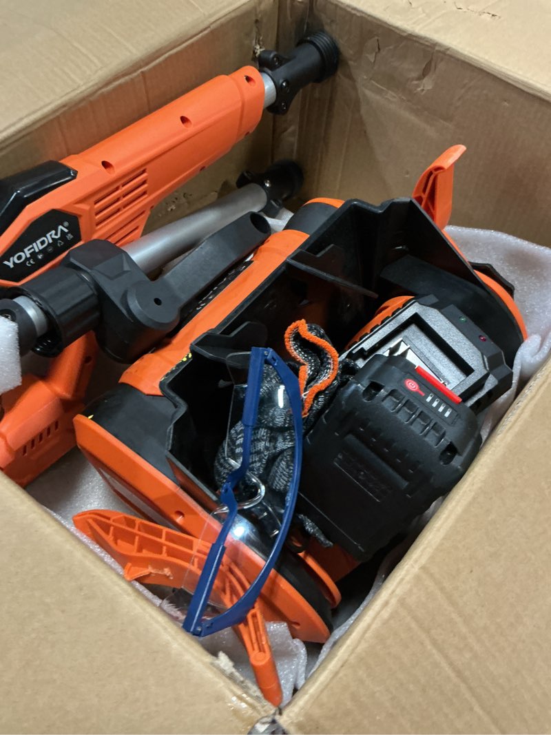 Condition photo showing Good Condition for Cordless Snow Shovel, Electric Snow Shovel 12" Width 6.7" Depth Cleaning and 20ft Throwing Distance, 4 Ah 21V Battery Brushless Snow Mover with Adjustable Front Handle for Driveway, Steps, Patio Orange