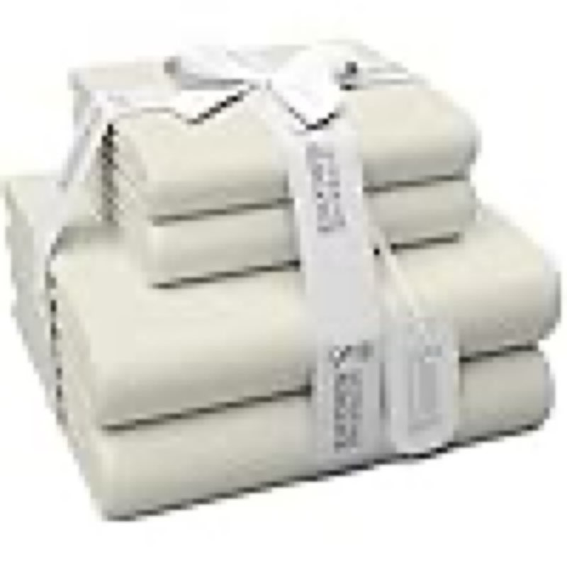 1000 Thread Count Ivory King Size Sheet Set, 100% Egyptian Cotton Luxury Sateen Weave Bed Sheets, Wrinkle-resistant, Breathable, Soft & Silky, Deep Pocket Egyptian Cotton King Size Bed Sheet, Ivory