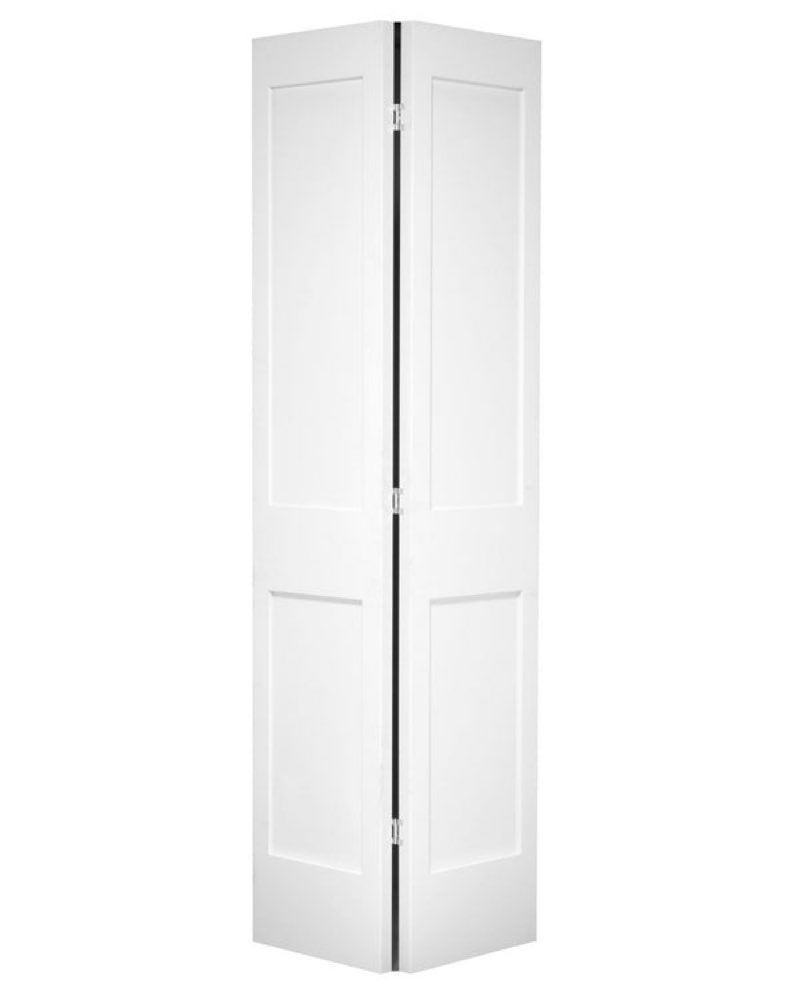 2-panel shaker style pine bifold door (primed)