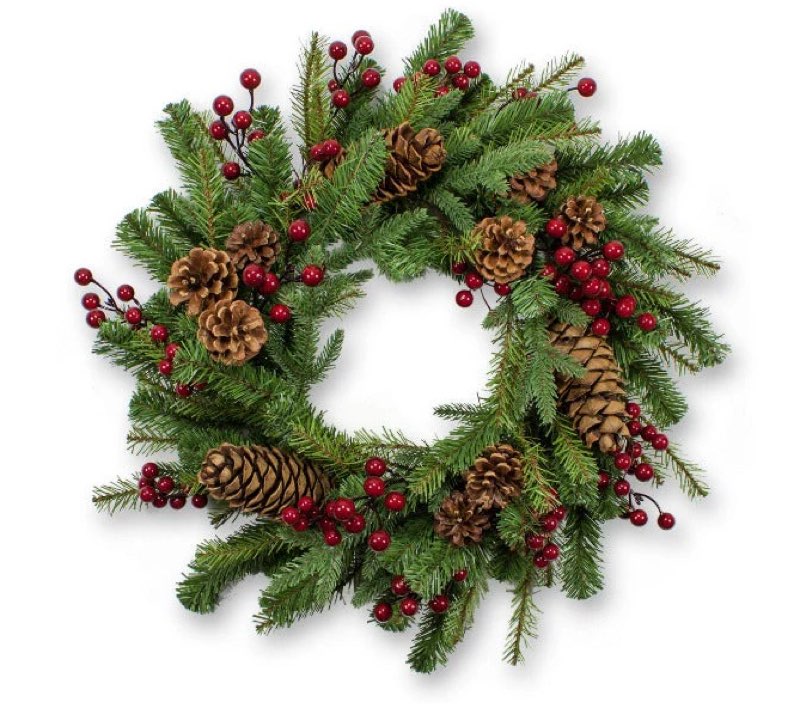 24 Inch PVC/PE Mixed Pine Wreath 80416
