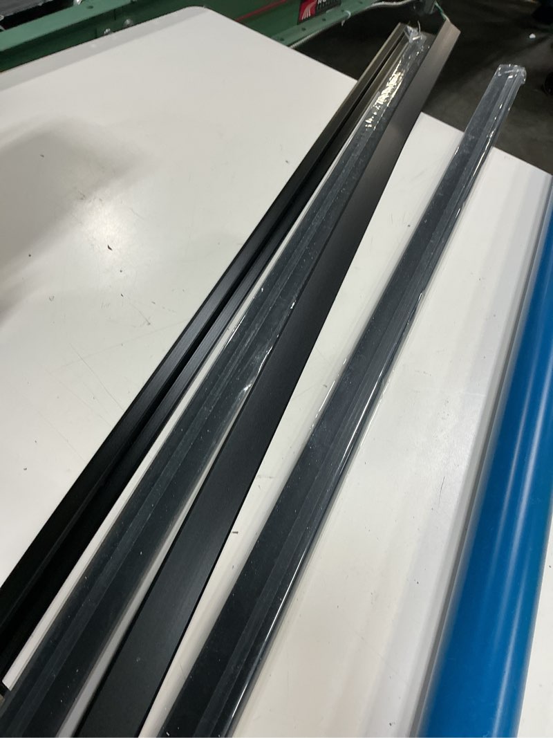 Condition photo showing Good Condition for 6 pcs aluminum t molding floor transition strip, 48" x 1.3" aluminum floor transition trim, flat threshold for joining vinyl, tile, wood flooring gaps (black, 6pcs, 4ft x 1.3in) black 6pcs, 4ft x 1.3in