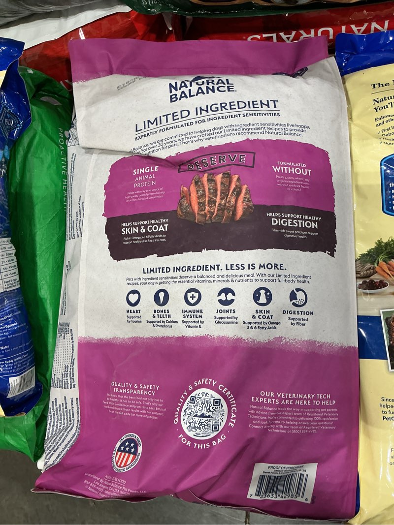 Condition photo showing Good Condition for natural balance limited ingredient adult grain-free dry dog food, reserve sweet potato & venison recipe, 22 pound (pack of 1) sweet potato & venison 22 pound (pack of 1)