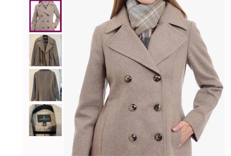 London Fog Women's Double Breasted Peacoat with Scarf, Taupe Heather, Medium