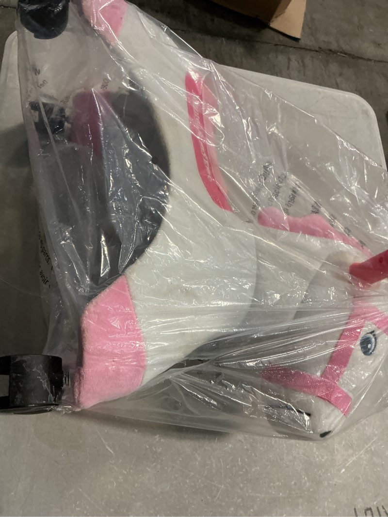 Condition photo showing As Is for Radio Flyer, Socks: Rolling Pony, Plush Caster Ride-on Horse for Girls and Boys