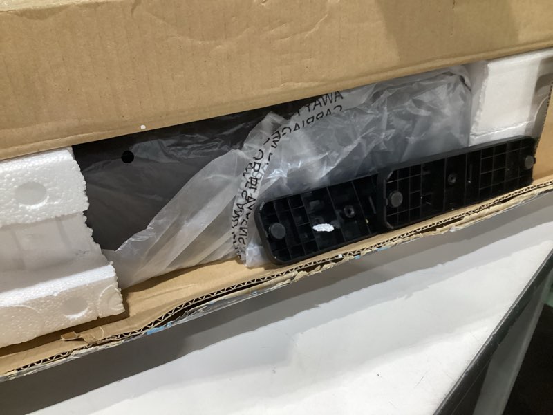 Condition photo showing As Is for Amazon Basics 3 Speed Box Fan, Indoor Electric Fan for Home Cooling, 5 Blades, Lightweight Design, 67 Watts, 20-Inch, Black, 6.8"D x 20.86"W x 21.33"H