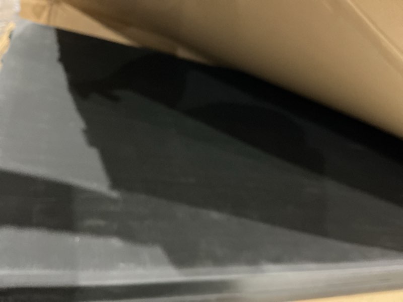 Condition photo showing As Is for mainstays black 8 foot easy fold folding plastic table, heavy duty, indoor outdoor, scratch resistant, stain & uv damage