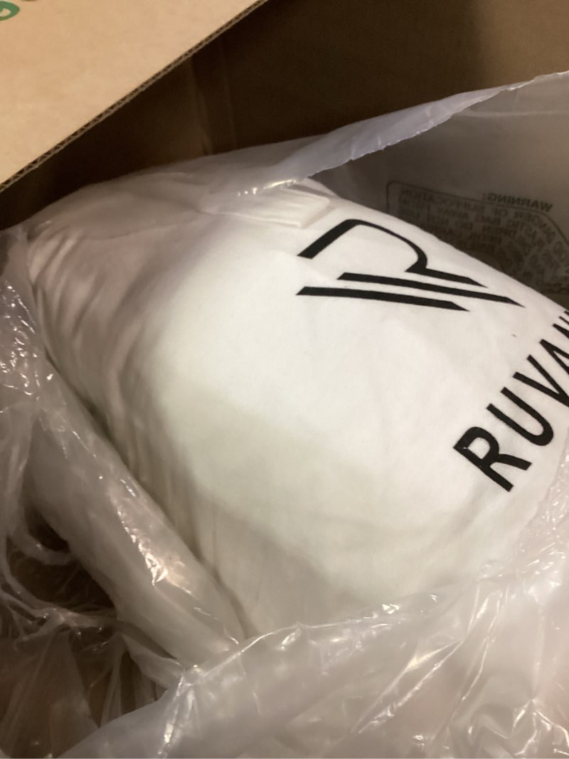 Condition photo showing As Is for ruvanti flannel sheets queen size - gots certified 100% organic cotton, 4 piece warm, soft & breathable set, deep pocket snug fit, double brushed cozy all season bedding, pure white pure white queen