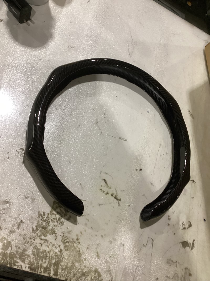 Condition photo showing Good Condition for Zpana Carbon Fiber Car Steering Wheel Cover, Leather Non-Slip Vehicle Steering Wheel Cover for 14.5-