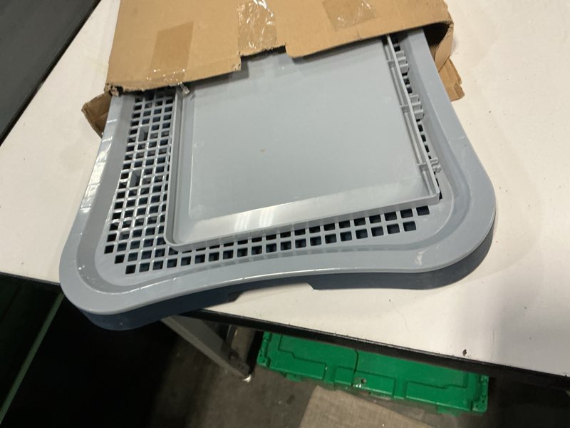 Condition photo showing As Is for Pee Pad Holder, Indoor Potty Tray for Puppy and Small Size Dog with Pee Wall, Non-Skid Feet, 20 * 15.4 * 1.4 inch (Large)