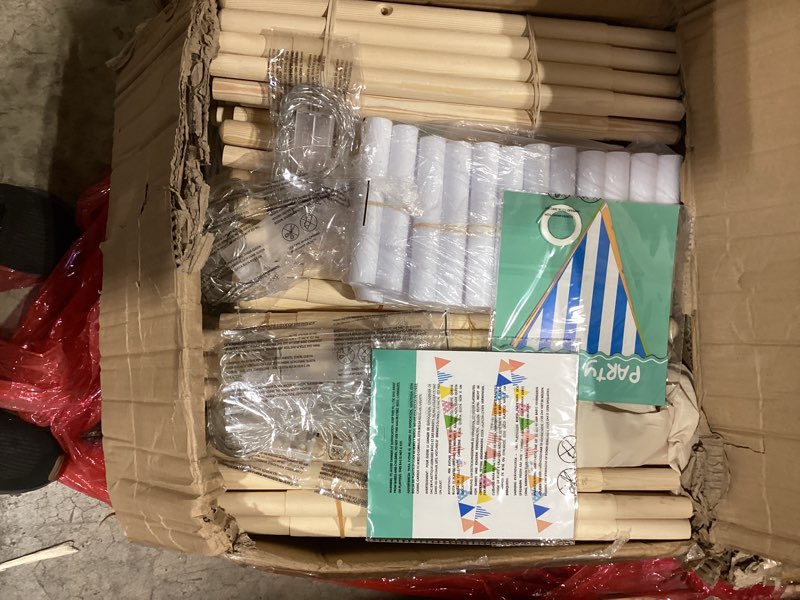 Condition photo showing As Is for Sumbababy 6 Pack Kids Teepee Tent for Girls Party, Boho Sleepover Tents with Inflatable Airbeds, Indoor Slumber Party Tent, Washable & Foldable Toddler Slumber Party Tents Pompom 6 Pack & Airbed