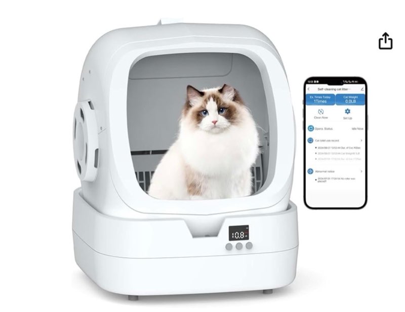 mintakawa automatic cat litter box self cleaning - app control and weight monitoring - ultra-quiet, 
