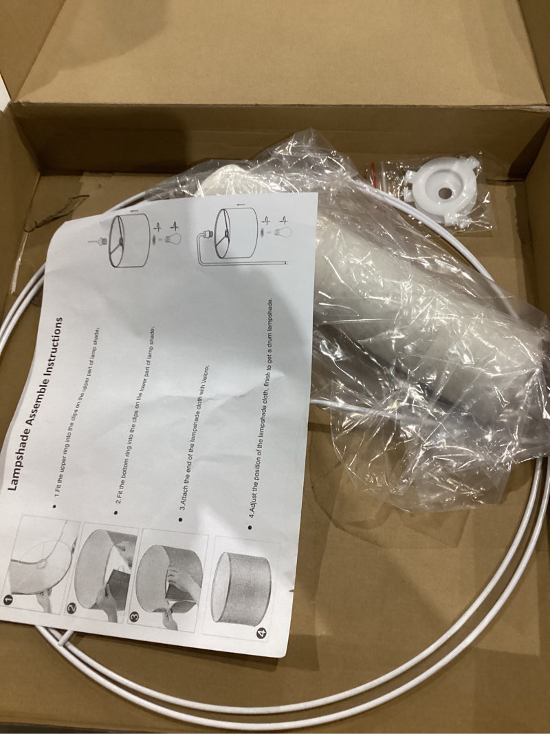 Condition photo showing Good Condition for Beige Drum Lampshade 13''Top X 13'' Bottom X 10'' High, for Table, Floor & Bedside Lamps Natural Linen Hand Crafted, Easy Assembly Required?Lnclude E26-E14-11mm Adapter Ring 13 Inch Beige 1 Pack