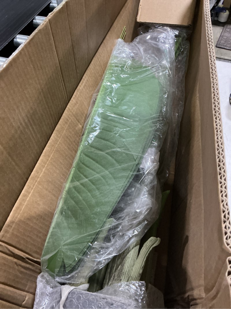 Condition photo showing Good Condition for lifelike bird of paradise artificial plant,6ft faux banana leaf tree with 13 trunks - perfect indoor silk floor plant for home decor in living room, office, and bedroom 1pack 1 6ft