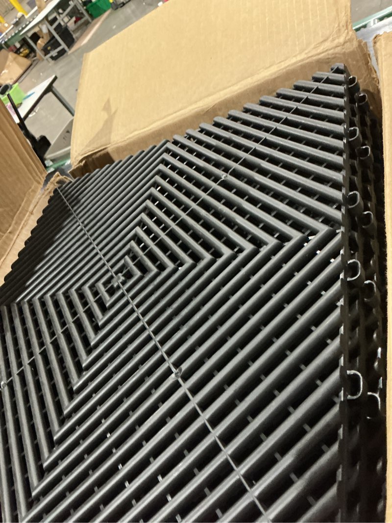 Condition photo showing Good Condition for ribtrax pro interlocking garage floor tiles, 15.75 x 15.75-inch, jet black, 24 piece set