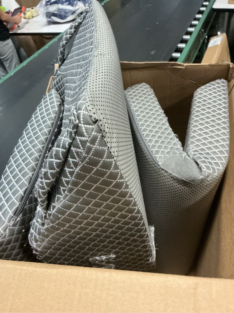 Condition photo showing As Is for adjustable leg elevation pillows for swelling after surgery, cooling memory foam leg wedge pillow for blood circulation, wedge pillow for sleeping, sciatica back knee hip ankles pain relief
