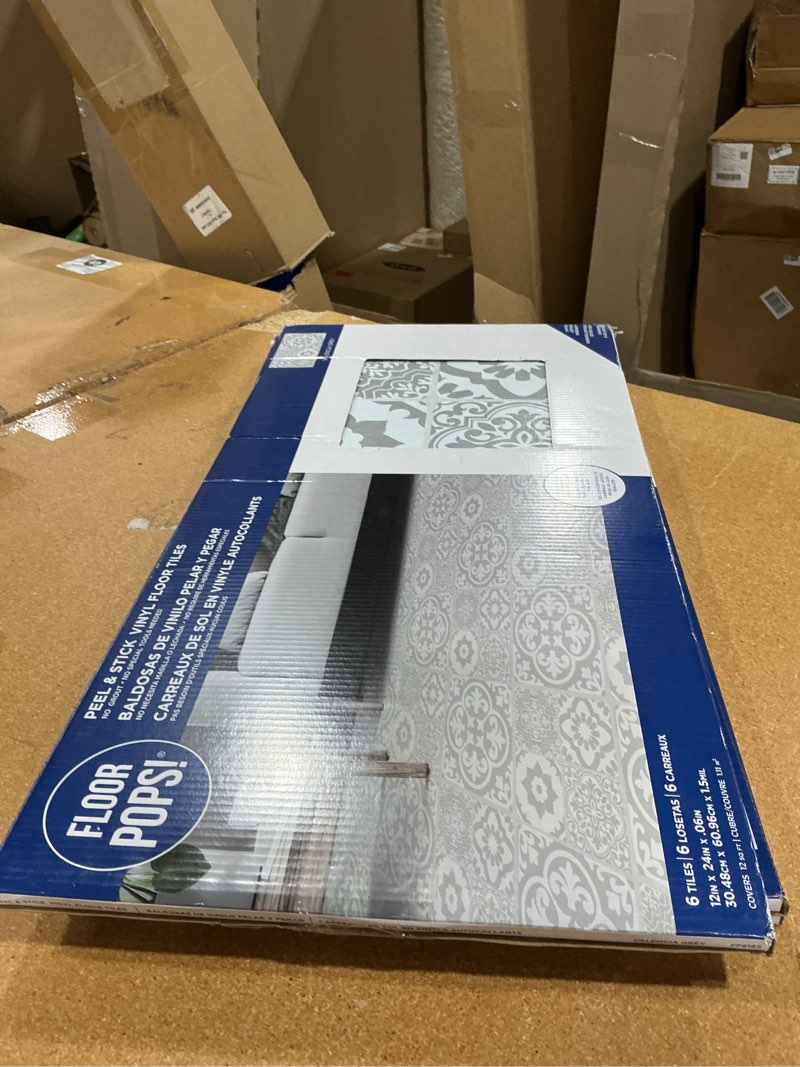 Condition photo showing New/Like New for floor pops valencia grey self adhesive vinyl floor tiles pack of 6 (1.12sqm)