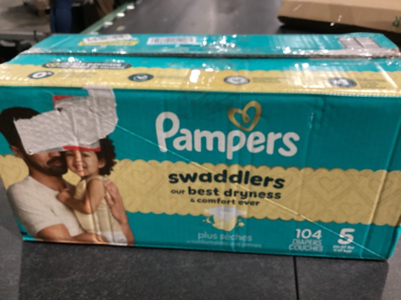 Condition photo showing New/Like New for Pampers Baby Diapers - Swaddlers - Size 5, 104 Count, Ultra Absorbent Disposable Infant Diaper Size 5 104