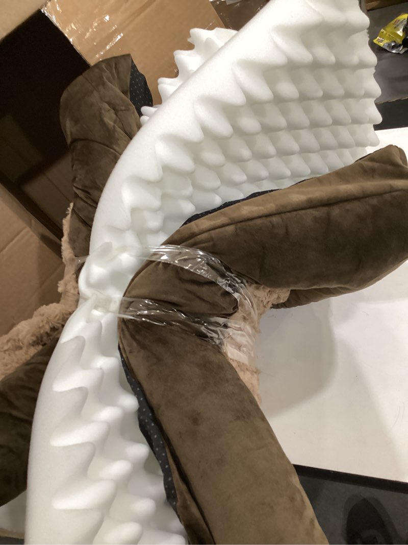 Condition photo showing Good Condition for eheyciga orthopedic dog bed for medium dogs, waterproof memory foam medium dog beds with sides, non-slip bottom and egg-crate foam pet couch bed with washable removable cover, brown 30.0"l x 20.0"w x 6.5"th brown