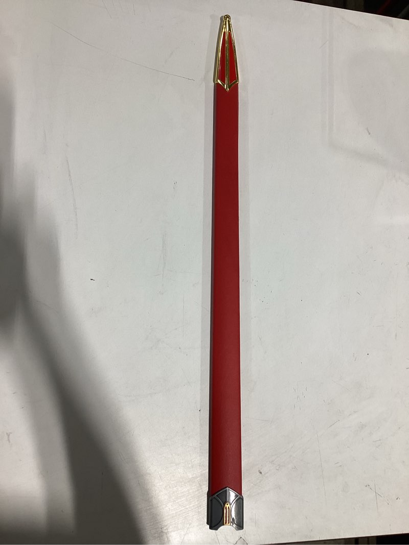 Condition photo showing Good Condition for (incomplete, sheath only) medieval templar knight sword – 33-33.3 inch black & red & gold crusader replica for cosplay, collection & display a-red & gold