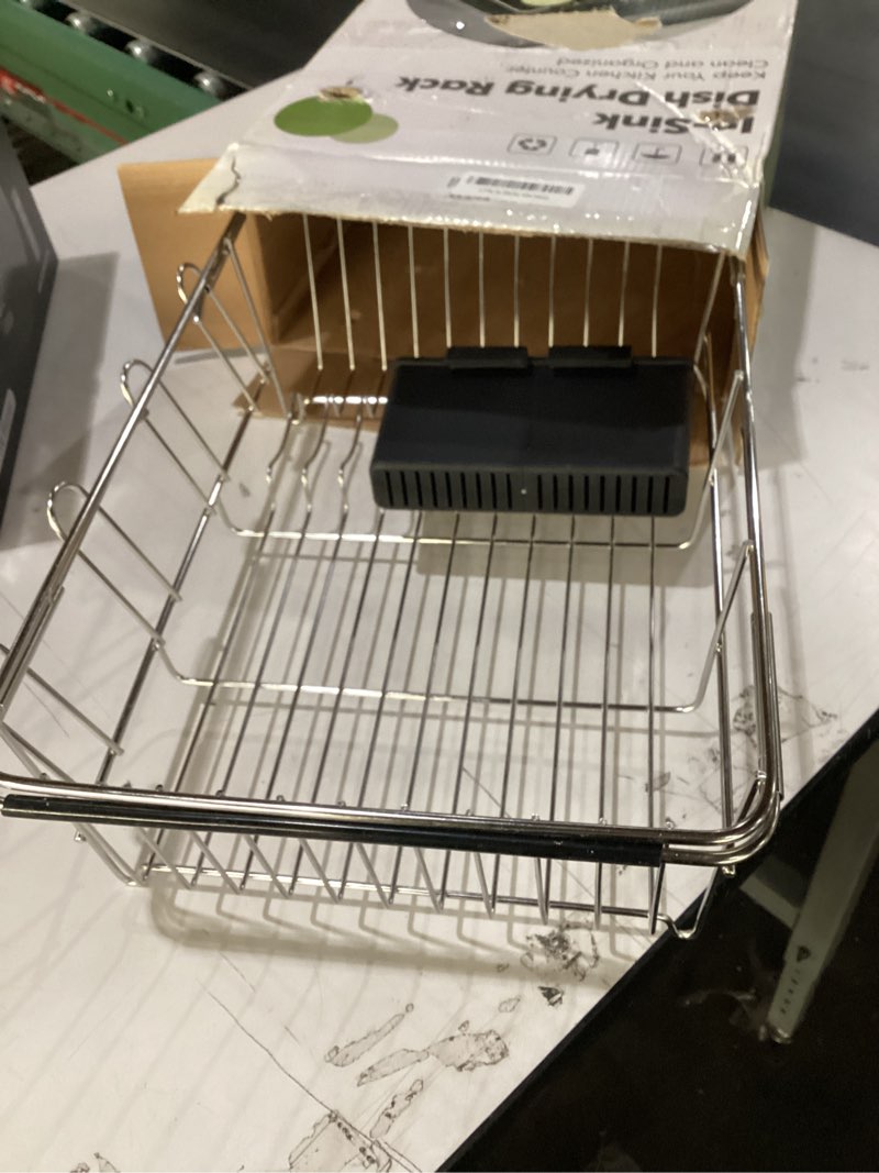 Condition photo showing Good Condition for JASIWAY Dish Drying Rack in Sink, Expandable Stainless Steel Dish Drainers for Kitchen Counter, Dish Dryer Rack for Inside Sink, Over The Sink Dish Racks with Utensil Holder, Silver Silver In Sink