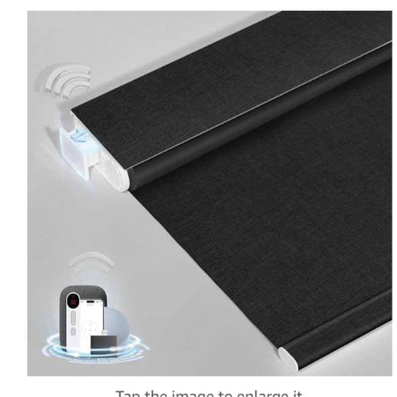 smart motorized blinds with remote control, automatic roller blinds without drilling, electric blackout window blinds, black