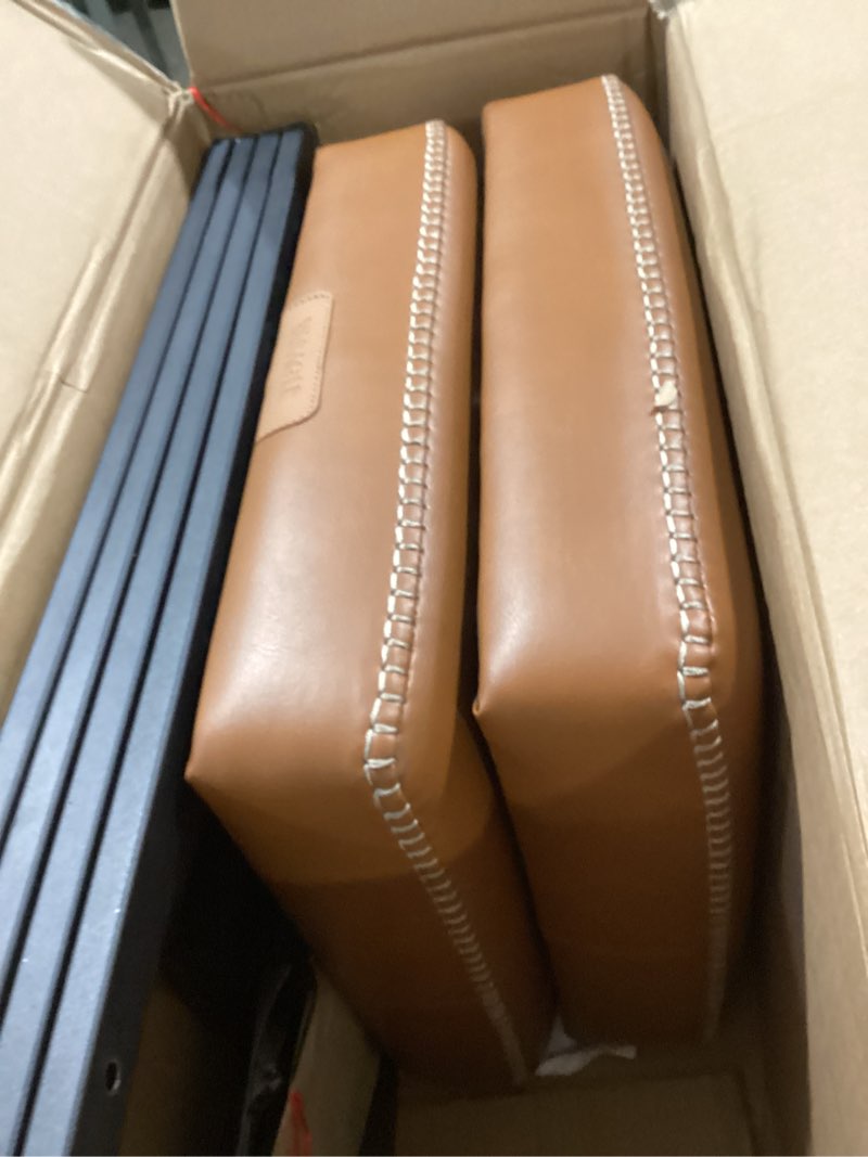 Condition photo showing Good Condition for visit the vasagle store vasagle ekho collection - shoe rack bench, storage bench for entryway, synthetic leather with stitching, mid-century modern, loads 300 lb, 11.8 x 31.5 x 19.7 inches, caramel brown ulsb054k01 amazon's choice