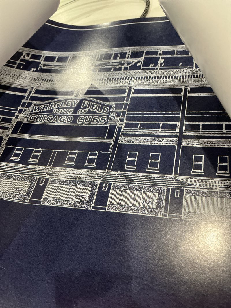 Condition photo showing Good Condition for wrigley field blueprint style print