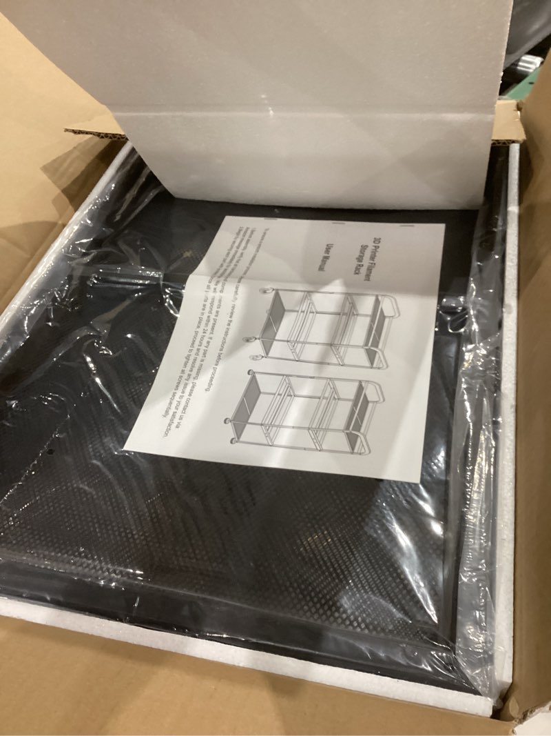 Condition photo showing New/Like New for 3D Printer Filament Storage Rack, 4-Tier Rolling Spool Holders with Wheels Heavy Duty Metal Filaments Organzied Rolling Up to 32 Spools PLA ABS TPU Filament for 3D Printing Studio, Office, Workshop