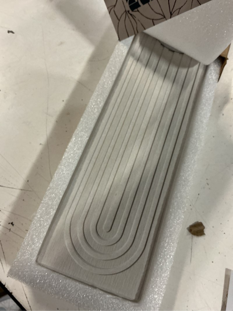 Condition photo showing Good Condition for 30 Inch Faucet Mat for Kitchen Sink - Instant Dry Sink Protector for Countertop, Extra-Long Diatomaceous Earth Stone Sink Tray Around Faucet for Kitchen Bathroom RVs (Light Grey, 30" x 3.9") Light Grey 30" x 3.9"