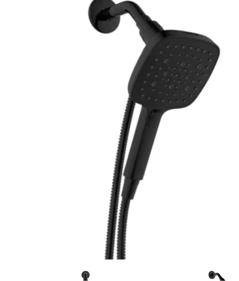 100+ bought last week allen + roth somerton 4 -spray matte black 5.15-in handheld shower head 1.8 gpm