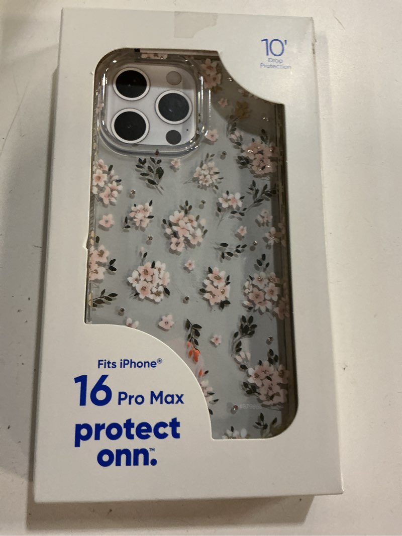 Condition photo showing New/Like New for onn pink floral with gems phone case for iphone 16 pro max