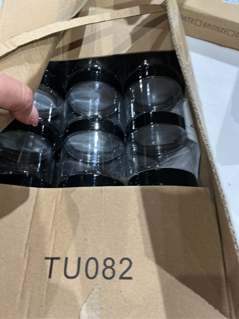 Condition photo showing New/Like New for 36 pack 6 oz plastic container jars with lids bpa free, empty round clear cosmetic containers plastic slime jars for lotion, cream, ointments, body butter, makeup, travel storage 6 oz 36