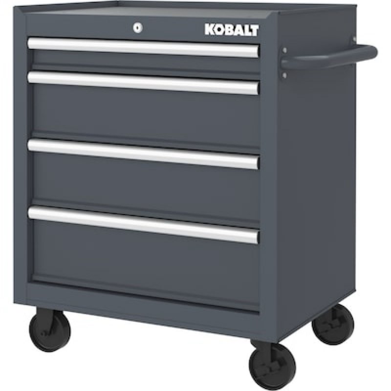 kobalt 26.7-in w x 33-in h 4 -drawer steel rolling tool cabinet ( gray )