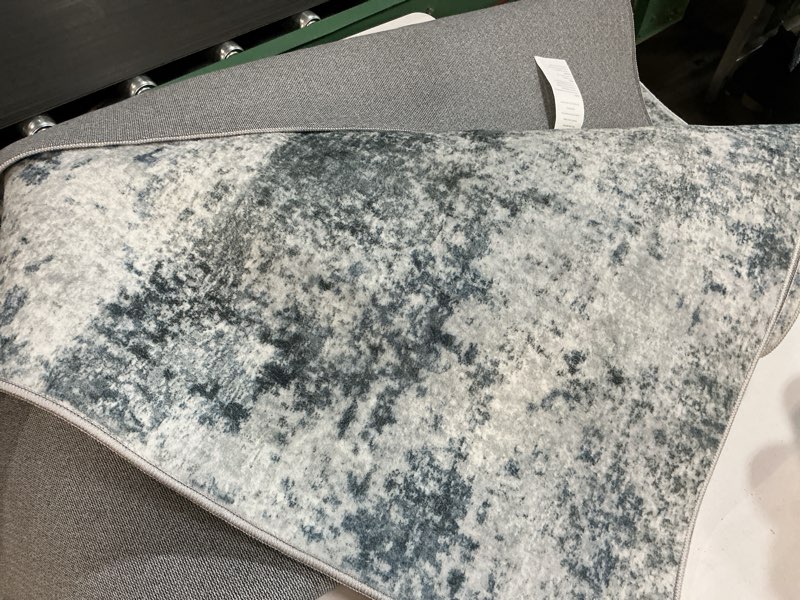 Condition photo showing Good Condition for 8x10 Area Rugs for Living Room Rug Washable: Modern Large Rug for Dining Room Bedroom Carpet Non Slip 8 by 10 Indoor Abstract Nursery Home Office Blue Grey Blue/Grey 8' x 10' (Rectangular)