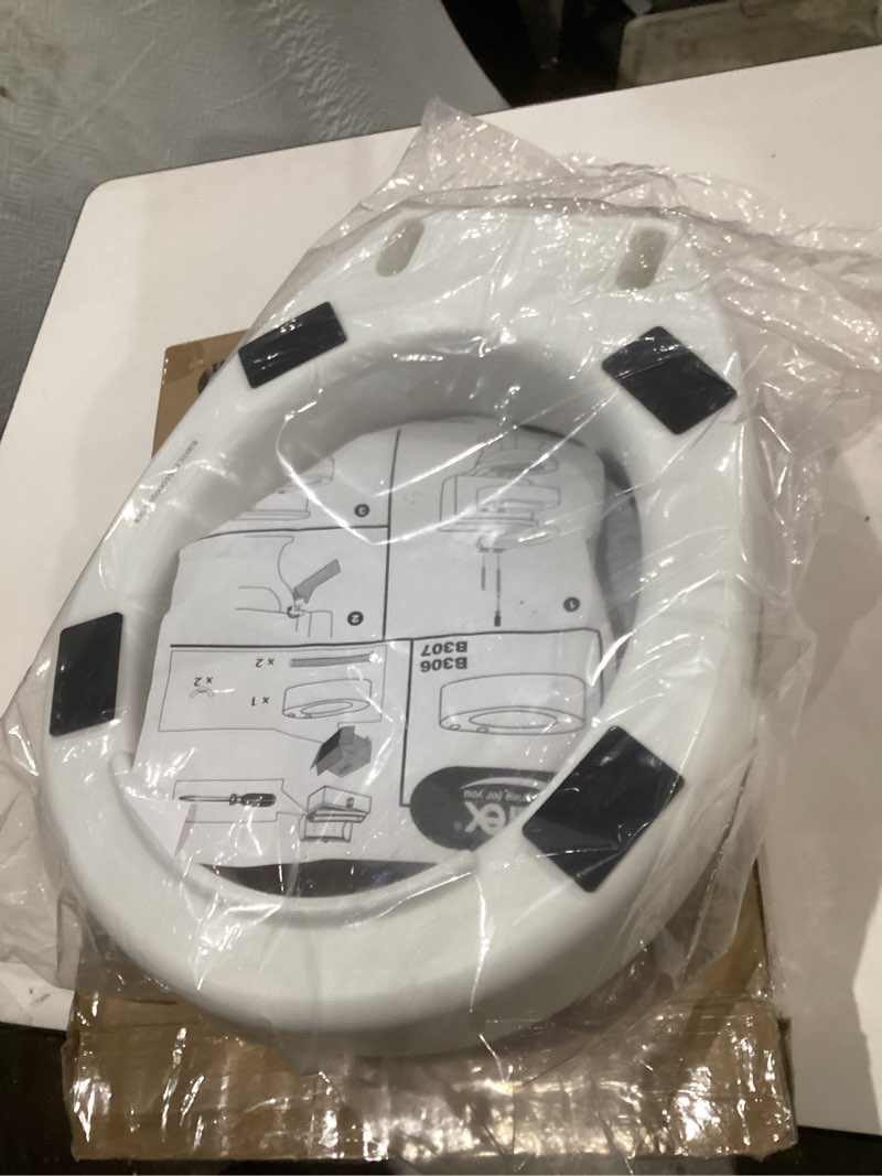 Condition photo showing Good Condition for carex toilet seat riser, round raised toilet seat adds 3.5 inches to toilet height, for assistance bending or sitting, 300 pound weight capacity toilet riser