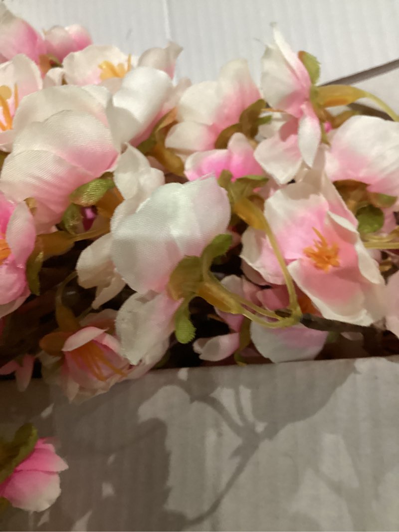 Condition photo showing Good Condition for pink cherry blossom branches – 6 pcs 33.5" long stem artificial flowers for tall vase, faux silk spring decorations for home, realistic fake pink flowers for bedroom & wedding centerpiece decor